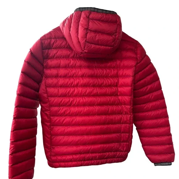Rossignol Mens Coat 2X Red Duck Down Puffer Hooded‎ Jacket Ski Snowboard